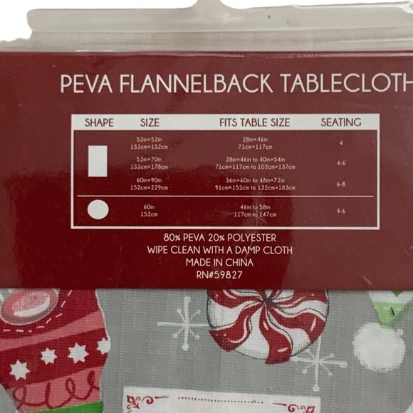 Holly Homes Christmas Tablecloth Gnome Festive Holiday Round 60 inch - Picture 8 of 10